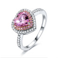 New Arrivals 2021 Sterling Silver Jewellry Pink Heart Ring